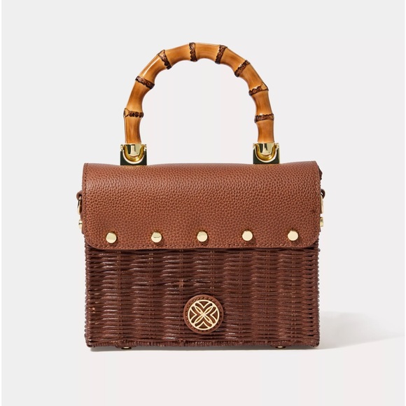 NWT Lilly Pulitzer Maura Wicker Top
Handle Bag Brown Woven Handle Bag - Picture 4 of 6